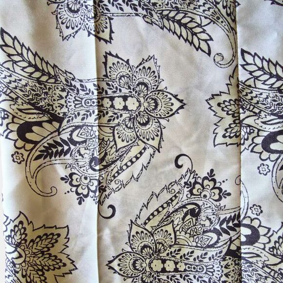 ZARA S Satin Wide-Leg Pant Damask Floral High Waist Flowy Trousers - Picture 6 of 12